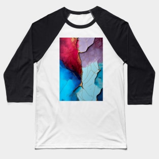 Boldened Blue - Abstract Alcohol Ink Resin Art Baseball T-Shirt